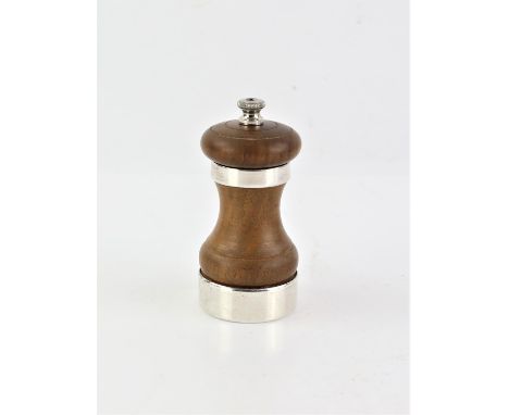Peter Piper silver banded pepper grinder, London, 1958