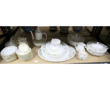 Wedgwood bone china " Perugia " part dinner service, including tureens, floral decorated together with a floral decorated ear