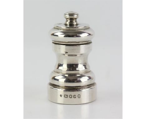 Silver pepper grinder by Dam Mar silverware London 1977