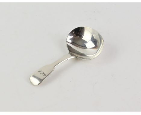 William IV fiddle pattern silver tea caddy spoon by William Bateman, London, 1836