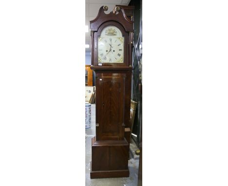 An oak longcase clock by Simon Worley, with two  weights and a pendulum, 202cm high