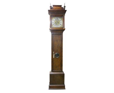 A Queen Anne walnut eight -day longcase clock Samuel Townson, London, circa 1710. The five finned pillar inside count wheel b