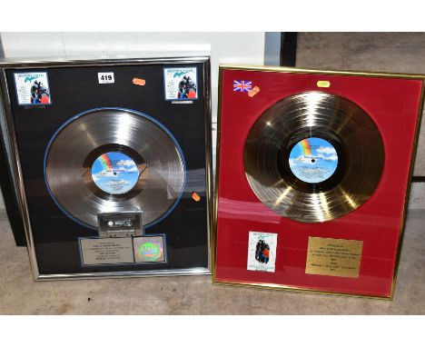 MUSIC EPHEMERA, to comprise gold and platinum discs, presented to Airs and Graces music in recognition of Beverley Hills Cop 