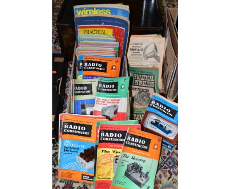 A BOX OF 1950'S AND 1960'S PRACTICAL WIRELESS AND THE RADIO CONSTRUCTOR MAGAZINES, other magazine titles include 'Radio Valve