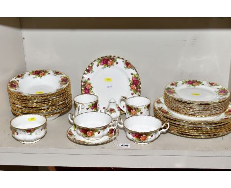 ROYAL ALBERT 'OLD COUNTRY ROSES' PATTERN DINNER WARES, etc, comprising nine dessert plates (one second), seven dinner plates 