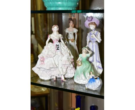 FIVE VARIOUS FIGURINES, comprising two Royal Worcester 'Royal Debut' limited edition No 4307/12500 from Victorian Era and 'La
