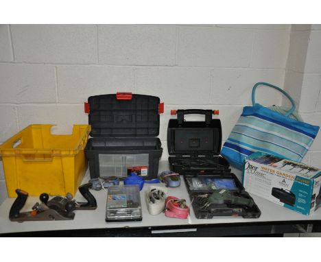 A BLACK AND DECKER WIZARD ROTARY TOOL, a Minicraft engraver, a Parkside soldering iron, an Otter classic water feature pump (