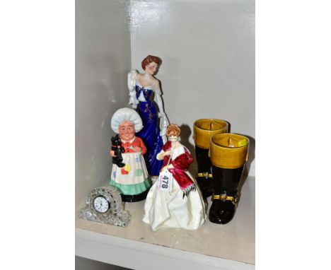 CERAMICS ORNAMENTS, FIGURES, ETC, comprising Royal Worcester 'First Dance' by Freda Doughty (3629), Diana Vreeland 'Elegance 