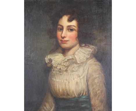 19th Century school, portrait study of a young woman, unsigned oil on canvas, 56cm x 45cm
