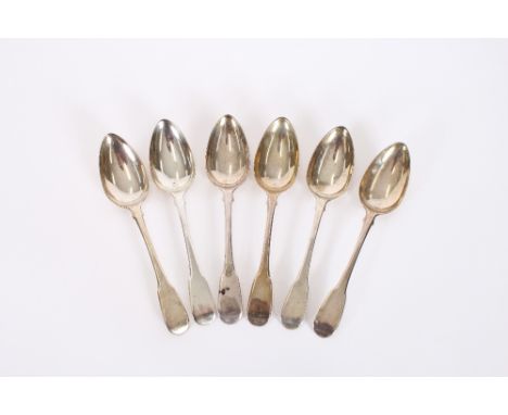 A set of six George III "Fiddle" pattern table spoons, London 1804, 14oz