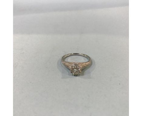 A platinum single diamond ring, .50ct