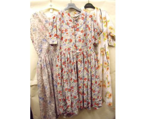 Three floral vintage day dresses 