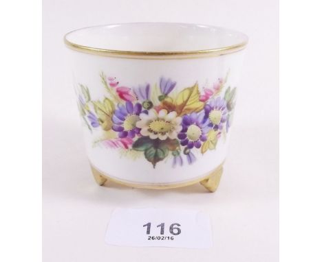 A Royal Worcester cylindrical form vase painted sprays of flowers, date 1880