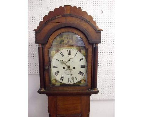 A Victorian mahogany longcase clock with painted dial by S & H Shortman 