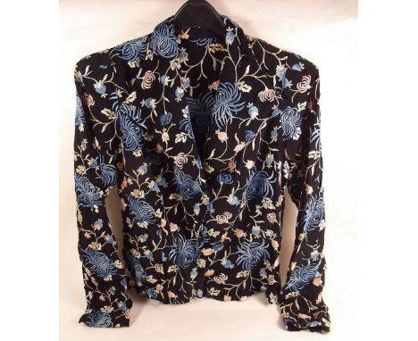 A vintage silk floral embroidered evening jacket 