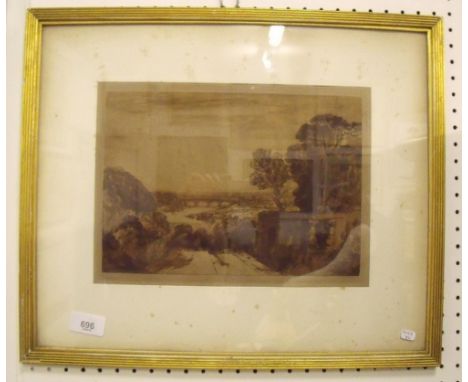 An etching after Turner by Frank Short "The Macon" 1898 - 19 x 27cm 