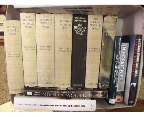 A set of Winston Churchill "The Second World War" First Edition and various other military books 