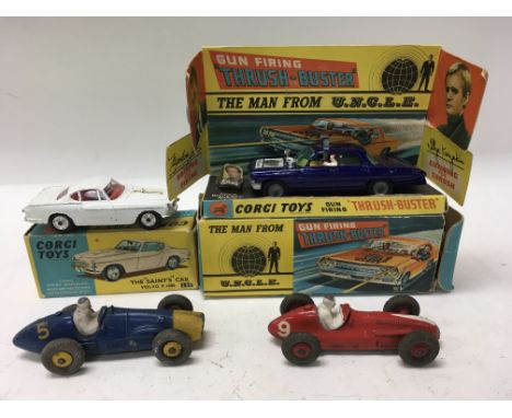 A boxed Corgi Toys The Man From U.N.C.L.E. Thrush-Buster No. 497, a boxed Corgi car from The Saint No. 258 and 2 unboxed Dink