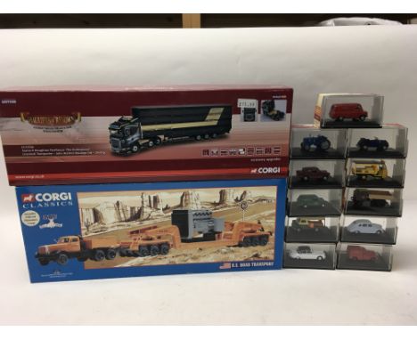 A collection of boxed model vehicles including Corgi Classics, Guinness, Cargo Kings, Skale Autos 1:76 scale, John Hulston Ha