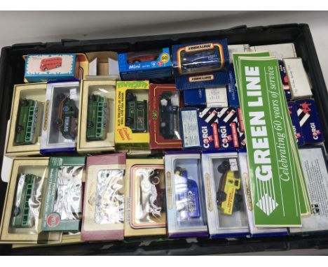 A collection of Corgi and Lledo model vehicles.