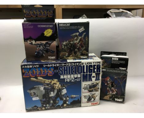 A small collection of vintage Zoid toys.