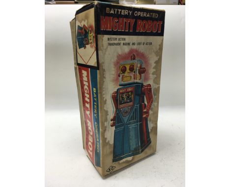 A boxed battery operated Mighty Robot by KO of Japan.