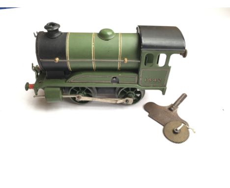 A Hornby O gauge locomotive No 501 ( needs gear wheel repair ) together with a few boxed Hornby OO goods wagons ,level crossi