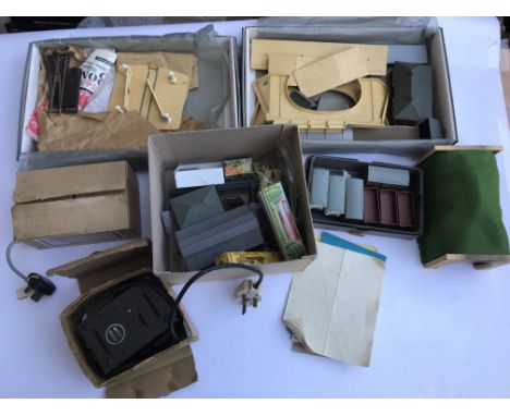 A collection of vintage boxed Hornby Dublo and various buildings, accessories etc.