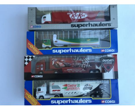 A box of Corgi superhaulers and other lorries including Pat Collins.