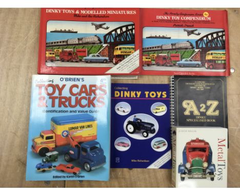 A hardback Dinky Toys & Modelled Miniatures book by Mike & Sue Richardson together with O’ Briens collecting toy cars and tru