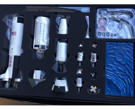 A boxed Ban Dai Apollo 13 & Saturn launch vehicle 1/144 scale model.