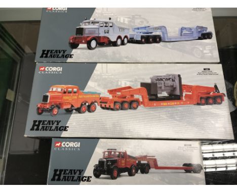 A collection of 3 boxed Corgi Classics Heavy Haulage model vehicles including Hills of Botley No 17601 ,Siddle Cook No 17603,