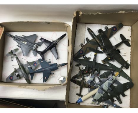 Four boxes of model aircraft including Corgi.