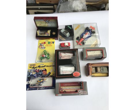 A collection of boxed model vehicles including original omnibus, vitesse, ertl, onyx, Matchbox, corgi etc.