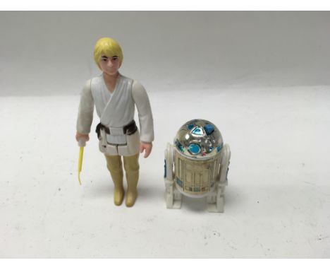 A collection of 5 vintage Star Wars: Return of The Jedi figures all with original card back (except R2-D2 & Luke Skywalker) i