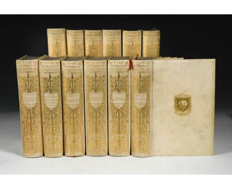 SHAKESPEARE - bindings. The Works,'The Larger Temple Shakespeare', edited by Israel Gollancz, in 12 vols., 1899, J M Dent &am