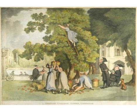 Thomas Rowlandson (British, 1756-1827) Emanuel College Garden, Cambridgesigned within the plate and dated 1810etching and aqu