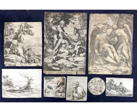 A collection of Old Master prints, predominantly of religious, figurative subjects, after Italian 16th-17th hands, including 