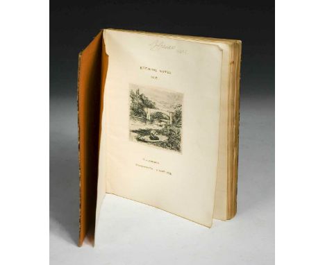 SPENCE (C J) Etching Notes, Tynemouth 1872, 8vo, manuscript ink title and text with Spence's etched illustrations mounted to 