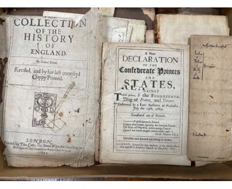 Prints, offprints and other. New Declaration of the Confederate Princes and States, translated out of the French, 1689, damag