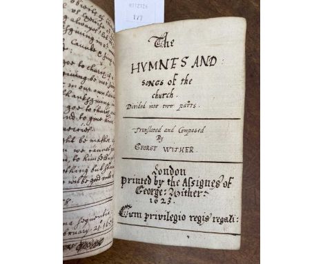 Manuscript prayer and hymn book, 17th century, 12mo. Named at the start 'J Sexton', 1st leaf title 'A preparation to Prayer d
