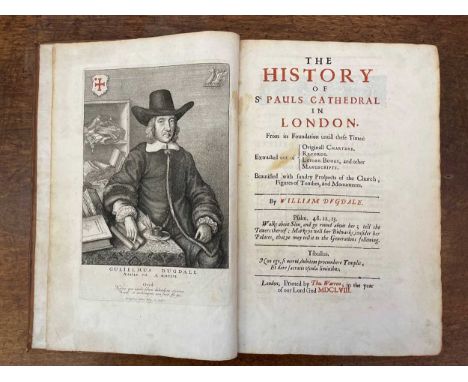 DUGDALE (William) The History of St. Pauls Cathedral in London, 1st edition, London: Thomas Warren 1658, folio, title in red 