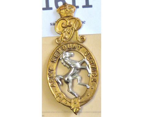 British WWI Army Remount Service Cap Badge (Bi-metal, slider) An excellent badge