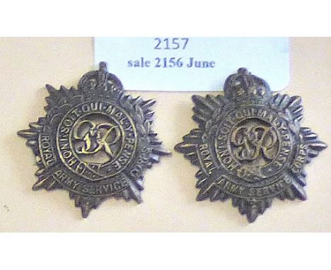 British WWII Officers Royal Army Service Corps, KC (KGVI), (Bronzed brass, lugs) A fantastic matching pair