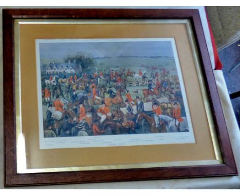 Hunting Print, "Kirby Gate", in plain but pleasant wooden frame.