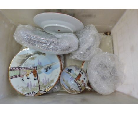 Japanese design china - (11) tea Plates (3) cup and saucers (2) cups have chips