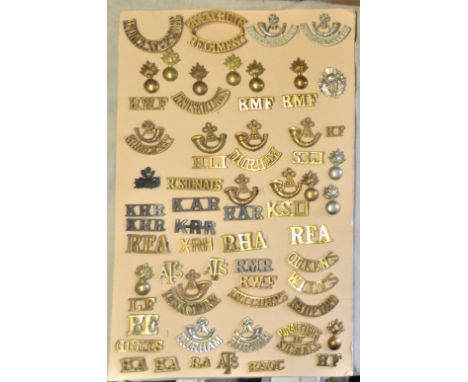 British Army Shoulder Titles - A fine collection, several pairs, several Regiments (60+)