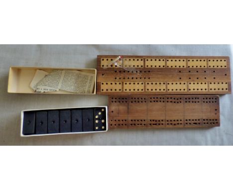 Games-Empire Dominoes-mint and boxed with two cribbage boards