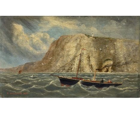 Richard Weatherill (British 1844-1923): Ship's Portrait of the Steam Yacht 'Fawn' rounding Flamborough Head, oil on canvas si