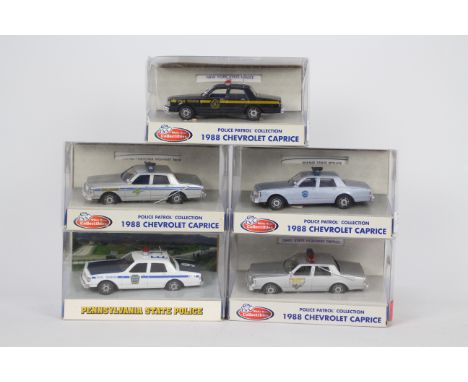 White Rose - 5 x boxed limited edition Chevrolet Caprice American State Trooper Police cars in 1:43 scale in the liveries of 